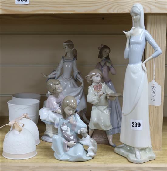 Lladro collectors items: 5 Lladro figures and one other
